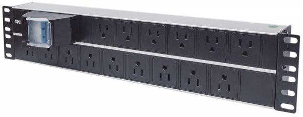 Intellinet Barra multicontactos de 15 salidas para montaje en 2U de rack de 19" - Enchufes Tipo EU (NEMA 5)