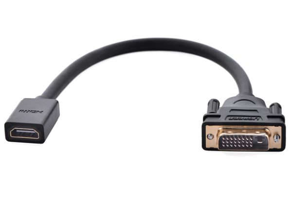 Ugreen 20118 adaptador de cable de vídeo DVI-D HDMI Negro, Oro - Imagen 3