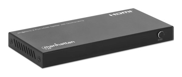 Manhattan Splitter HDMI con 4 puertos 4K y reductor de escala Duplica una señal HDMI en cuatro salidas HDMI (1x4), 4K@60Hz, 18G, interruptor EDID para reducción de escala, negro - Imagen 2