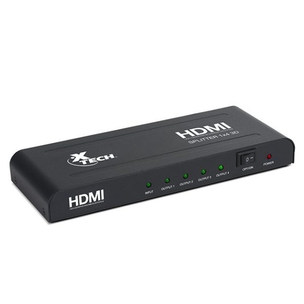 Xtech XHA-410 divisor de vídeo HDMI 4x HDMI - Imagen 2