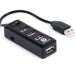 Naceb Technology NA-143 nodo concentrador USB 2.0 Negro