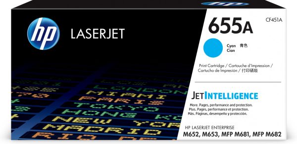 HP Cartucho de tóner Original LaserJet 655A cian