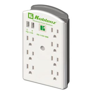 Koblenz SS-1100 USB adaptador para enchufe NEMA 5-15P NEMA 5-15R Blanco