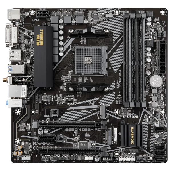GIGABYTE B550M DS3H AC (REV. 1.7) placa base AMD B550 Enchufe AM4 Micro ATX - Imagen 2