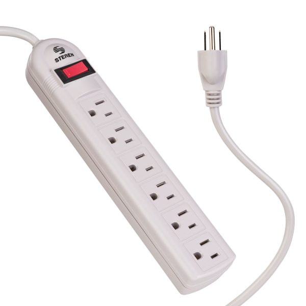 Steren 905-026 extensión de corriente 0.9 m 125 salidas AC Interior Blanco - Imagen 2