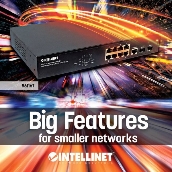 Intellinet 561167 dispositivo de redes Gestionado Gigabit Ethernet (10/100/1000) Energía sobre Ethernet (PoE) Negro - Imagen 2
