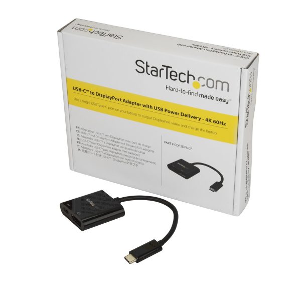 StarTech.com Adaptador USB C a DisplayPort con Entrega de Alimentación - 4K 60Hz HBR2 - Conversor USB Tipo C a Monitor DP 1.2 con Carga - PD de Paso de 60W - Compatible con Thunderbolt 3 - Imagen 4