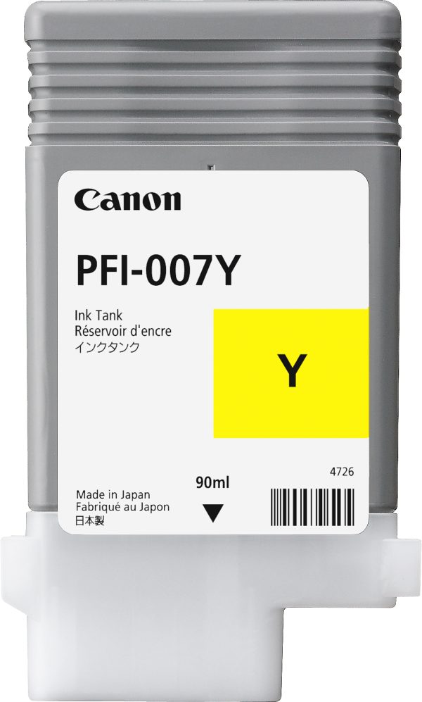 Canon PFI-007Y cartucho de tinta Original Rendimiento estándar Amarillo - Imagen 2