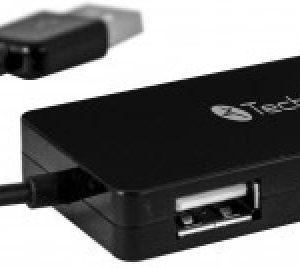 TechZone TZ17HUB02 nodo concentrador USB 2.0 Negro
