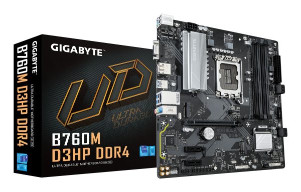 GIGABYTE B760M D3HP DDR4 Placa base - Soporta CPUs Intel Core de 14ª generación, VRM digital de 4+1+1 fases, hasta 5333MHz DDR4 (OC), 2xPCIe 4.0 M.2, GbE LAN, USB 3.2 Gen1