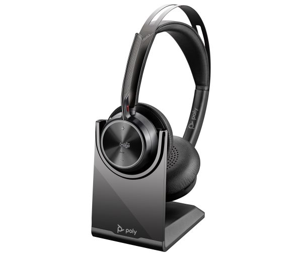 Poly Auriculares Voyager Focus 2 USB-C-C con certificación Microsoft Teams + adaptador USB-C/A + base de carga - Imagen 4