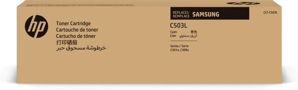 Samsung Cartucho de tóner original HP CLT-C503L de alto rendimiento, cian