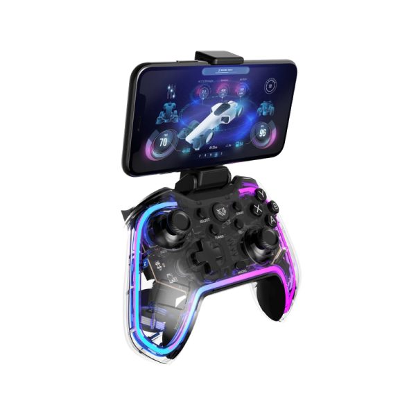Balam Rush Kontrol Glow G595 Negro, Transparente Bluetooth/RF/USB Gamepad Android, Nintendo Switch, PC, PlayStation 4, Playstation 3, iOS - Imagen 2