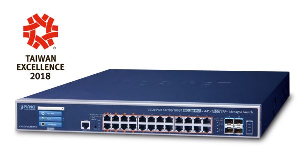 PLANET GS-5220-24UPL4XVR dispositivo de redes Gestionado L3 Gigabit Ethernet (10/100/1000) Energía sobre Ethernet (PoE) 1.25U Azul - Imagen 2