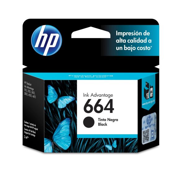 HP Cartucho original de tinta negra 664 Advantage