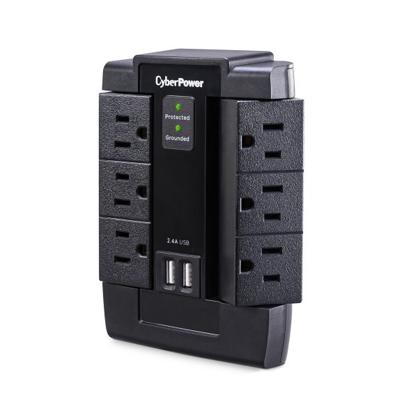 CyberPower P600WSURC1 supresor de picos Negro 6 salidas AC 125 V - Imagen 2