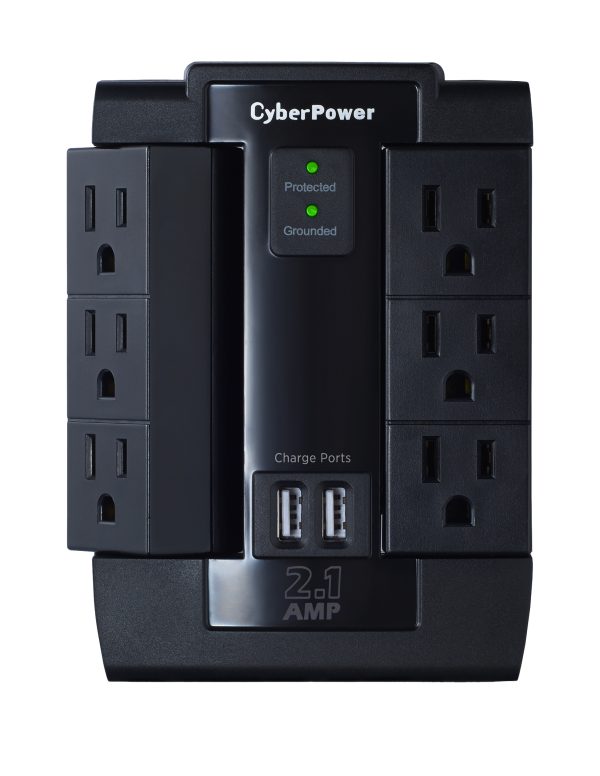 CyberPower P600WSURC1 supresor de picos Negro 6 salidas AC 125 V