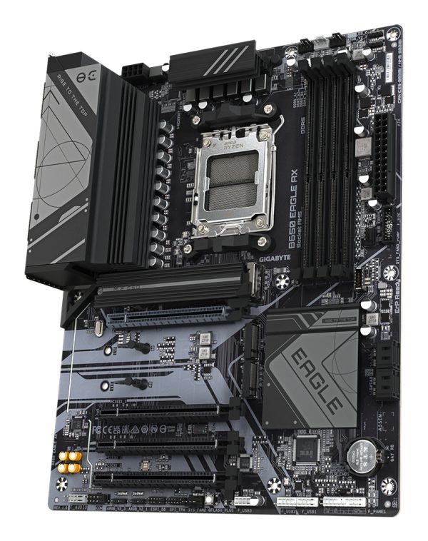 GIGABYTE B650 EAGLE AX Placa base - AMD Ryzen serie 9000, VRM de 12+2+2 fases, hasta 7600 MHz DDR5 (OC), 1xPCIe 5.0 + 2xPCIe 4.0 M.2, LAN GbE, WIFI 6E, USB 3.2 Gen 2 - Imagen 4