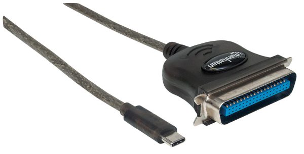 Manhattan Convertidor para Impresora USB-C Full Speed a Paralelo Cen36 USB-C Macho a Cen36 Hembra, 1 m (3 ft.), Negro - Imagen 2