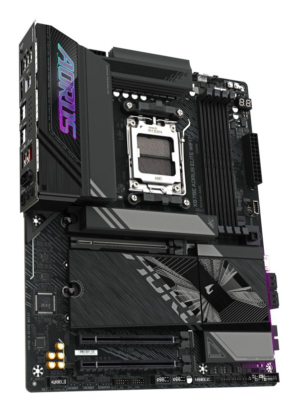 GIGABYTE X870E AORUS ELITE WIFI7 Placa Base - Compatible con CPUs AMD Ryzen 9000, 16+2+2 fases VRM digitales, hasta 8000Hz DDR5 (OC), 3xPCIe 5.0 + 1xPCIe 4.0, Wi-Fi 7, LAN 2.5GbE, USB 4 - Imagen 3