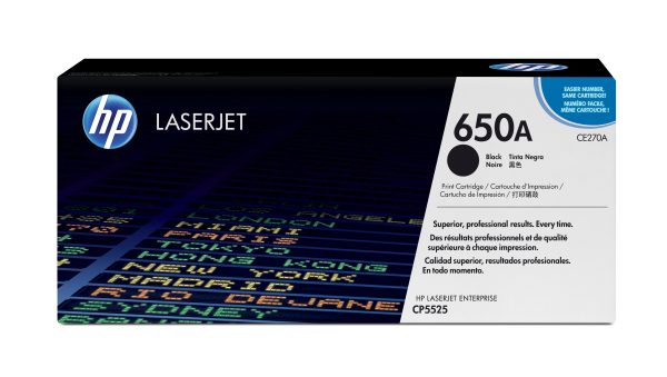 HP Cartucho original de tóner negro 650A LaserJet