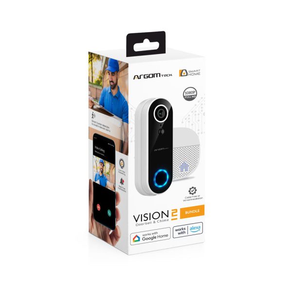 ArgomTech ARG-SV-8002WT kit de timbre Negro, Blanco - Imagen 2