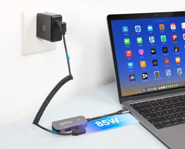 Manhattan 190299 base para laptop o replicador de puertos Alámbrico USB 3.2 Gen 1 (3.1 Gen 1) Type-C Plata - Imagen 2
