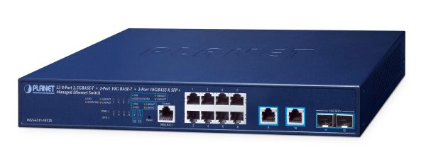 PLANET Layer 3 8-Port 2.5GBASE-T + Gestionado L3 10G Ethernet (100/1000/10000) 1U Azul - Imagen 2
