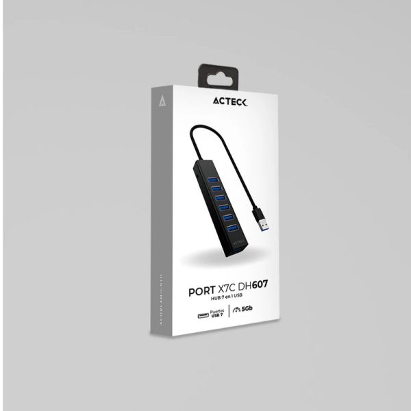 Acteck Port X7C DH607 USB Tipo C 5000 Mbit/s Negro - Imagen 4