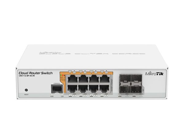 Mikrotik CRS112-8P-4S-IN dispositivo de redes Gigabit Ethernet (10/100/1000) Energía sobre Ethernet (PoE) Blanco