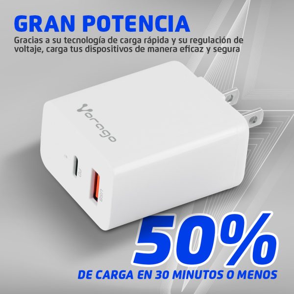 Vorago AU-350-WH cargador de dispositivo móvil Universal Blanco Corriente alterna Carga rápida Interior - Imagen 3
