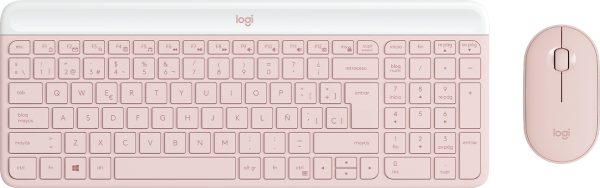 Logitech MK470 Slim Combo teclado Ratón incluido Oficina RF inalámbrico QWERTY Español Rosa