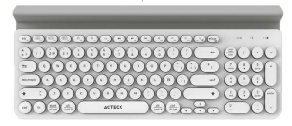Acteck AC-934213 teclado Universal Bluetooth QWERTY Español Gris, Blanco - Imagen 2
