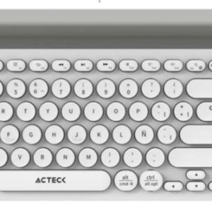 Acteck AC-934213 teclado Universal Bluetooth QWERTY Español Gris, Blanco