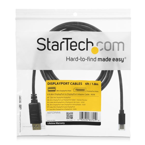 StarTech.com Cable de 3m Mini DisplayPort a DisplayPort 1.2 - Cable Adaptador Mini DisplayPort a DisplayPort 4K x 2K UHD - Cable para Monitor Mini DP a DP - Imagen 3