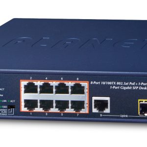 PLANET FGSD-1011HP dispositivo de redes No administrado Gigabit Ethernet (10/100/1000) Energía sobre Ethernet (PoE) 1U Azul