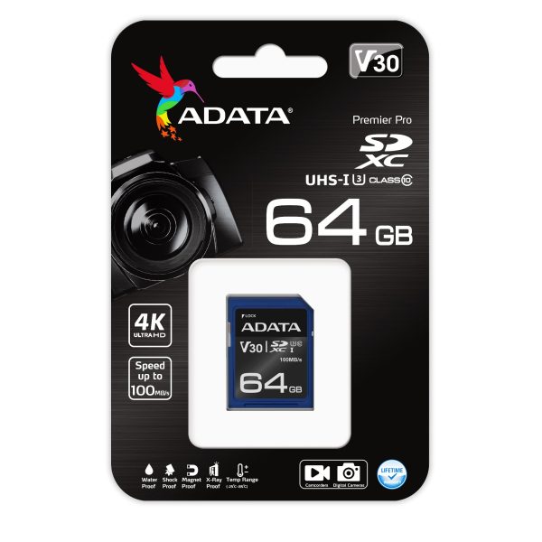 ADATA ASDX64GUI3V30S-R memoria flash 64 GB SDXC UHS-I Clase 10 - Imagen 2