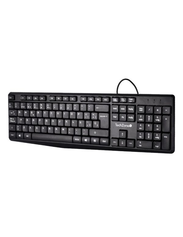 TechZone Alámbrico teclado Universal USB QWERTY Negro - Imagen 2
