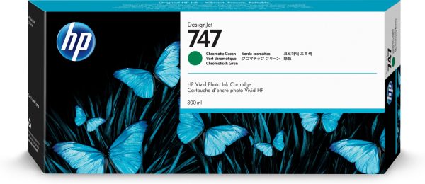 HP Cartucho de tinta DesignJet 747 de 300 ml, verde cromático