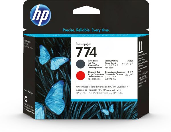 HP Cabezal de impresión DesignJet 774, negro mate/rojo cromático