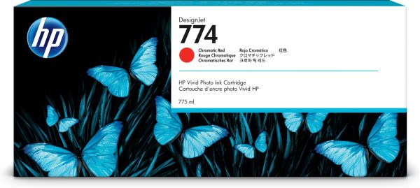 HP Cartucho de tinta DesignJet 774 de 775 ml, rojo cromático