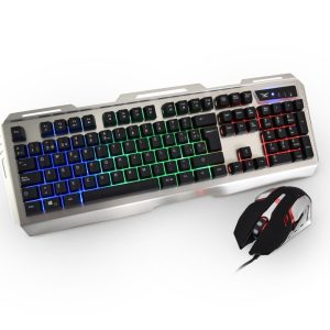 Naceb Technology NA-0911 teclado Ratón incluido Juego USB QWERTY Gris