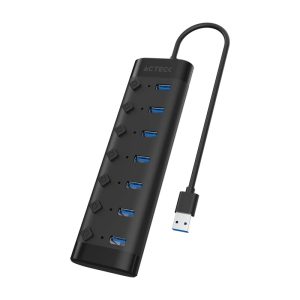 Acteck Port X7 DH470 USB 3.2 Gen 1 (3.1 Gen 1) Type-A 5000 Mbit/s Negro