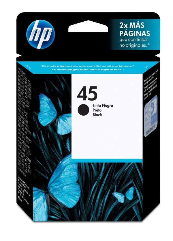HP Cartucho original de tinta negra 45