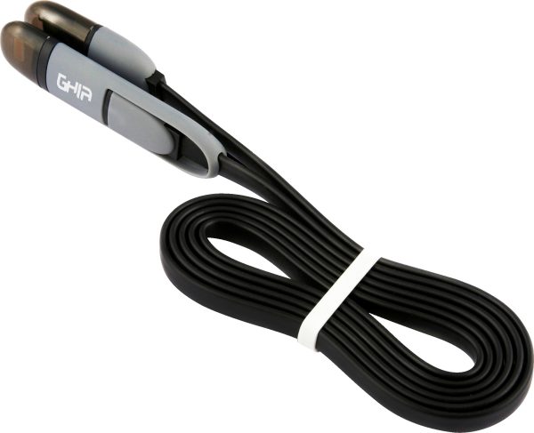 Ghia GAC-097 cable Lightning 1 m Negro, Gris - Imagen 2