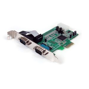 StarTech.com Tarjeta PCI Express Adaptadora Serial RS232 DB9 de 2 Puertos UART16550 - Tarjeta PCIe Controladora de Host Serial RS232 - Tarjeta de Expansión - Windows y Linux
