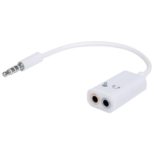Manhattan Adaptador Audio Estéreo 3.5 mm 2 a1 para Micrófono Y Audífonos