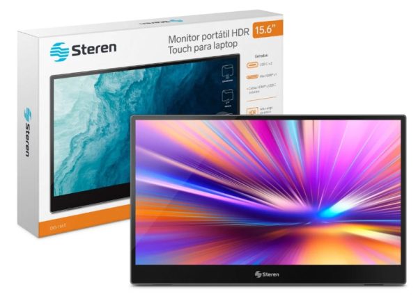 Steren DIS-116T monitor de computadora 39.6 cm (15.6") 1920 x 1080 Pixeles Full HD LCD Pantalla táctil Gris - Imagen 2