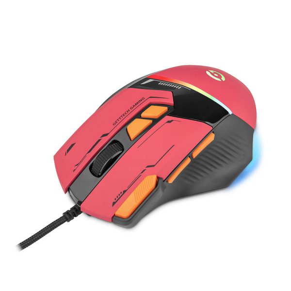 Getttech GPM-RGBWR-G1-RD ratón Juego Diestro USB tipo A 7200 DPI - Imagen 2