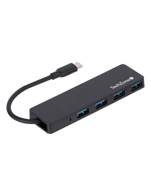 TechZone Connect HUB 3.0 USB 3.2 Gen 1 (3.1 Gen 1) Type-C 500 Mbit/s Negro - Imagen 3